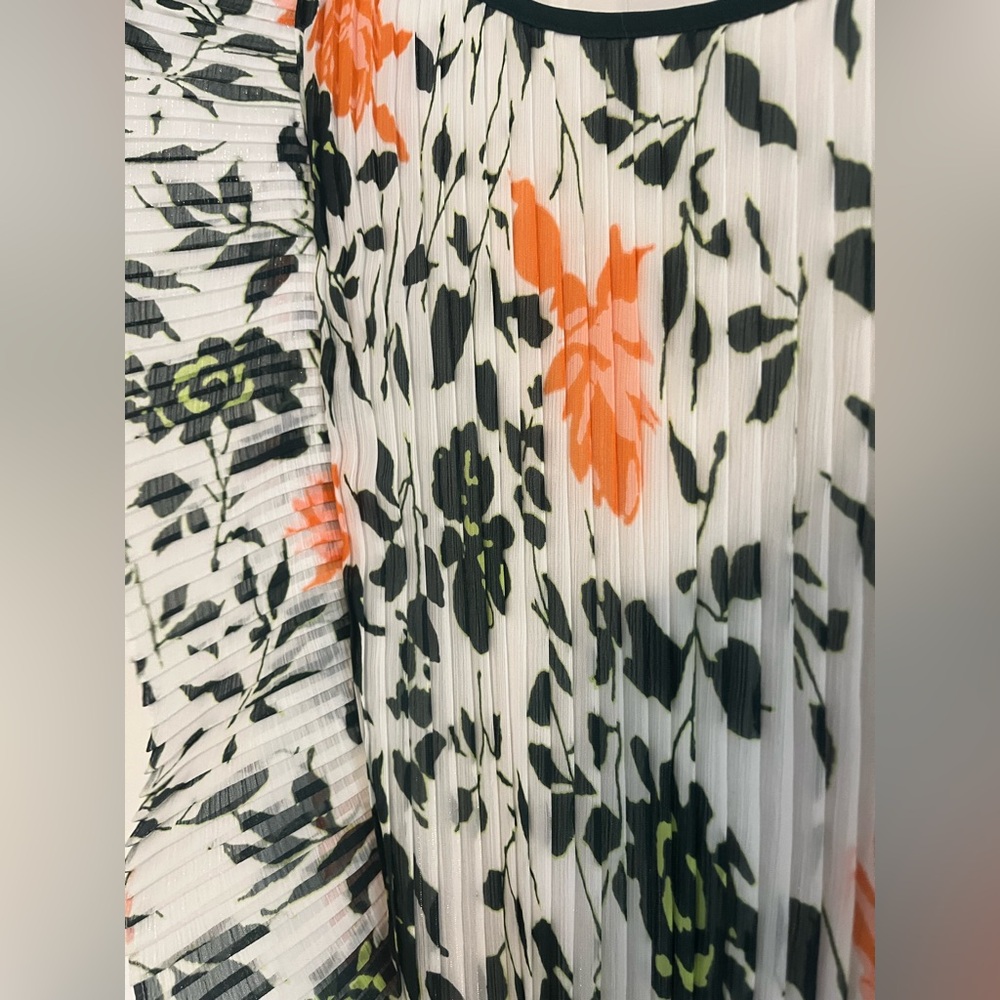 Club Monaco Floral Pleated Jumpsuit - Black, White, Orange